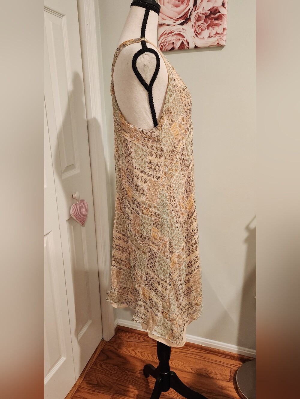 Massimo Dutti Silk Patchwork Asymmetrical Slip Dress - Picture 3 of 6